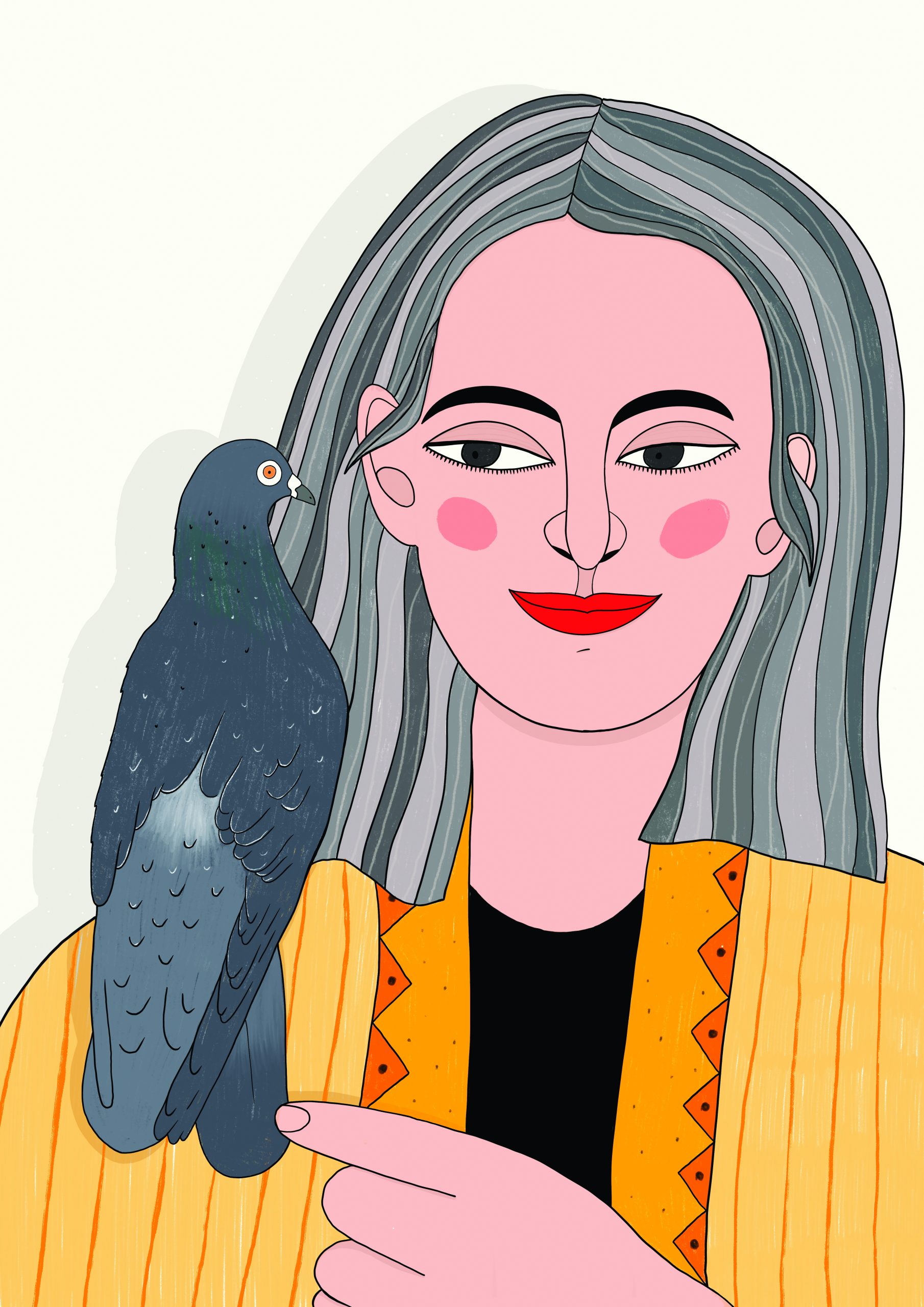 Custom Illustration – Pigeon love